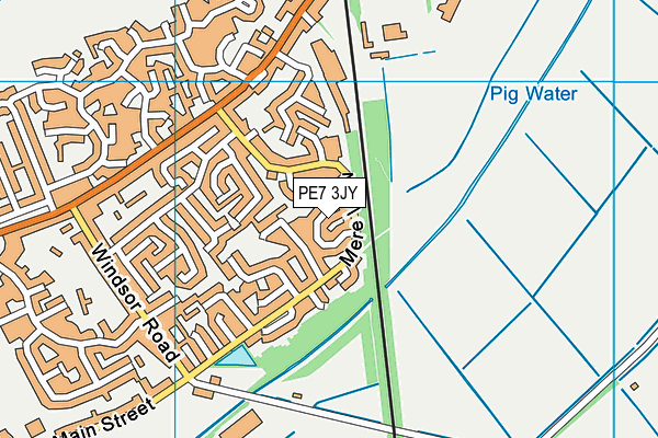 PE7 3JY map - OS VectorMap District (Ordnance Survey)