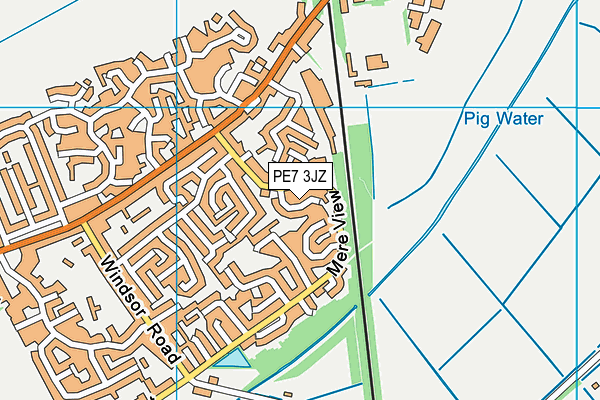 PE7 3JZ map - OS VectorMap District (Ordnance Survey)