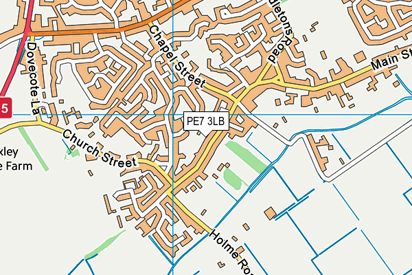 PE7 3LB map - OS VectorMap District (Ordnance Survey)