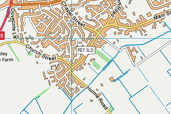 PE7 3LD map - OS VectorMap District (Ordnance Survey)