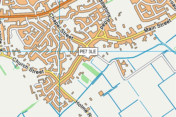 PE7 3LE map - OS VectorMap District (Ordnance Survey)