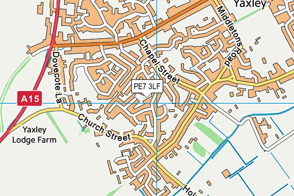 PE7 3LF map - OS VectorMap District (Ordnance Survey)