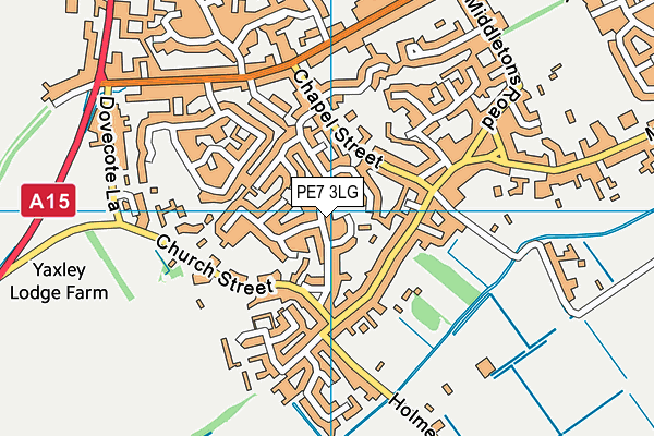 PE7 3LG map - OS VectorMap District (Ordnance Survey)