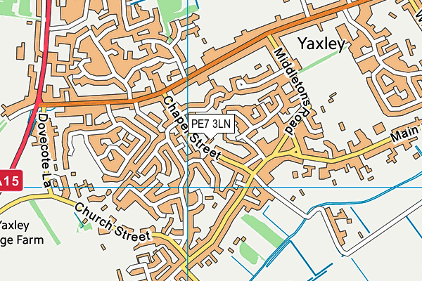 PE7 3LN map - OS VectorMap District (Ordnance Survey)