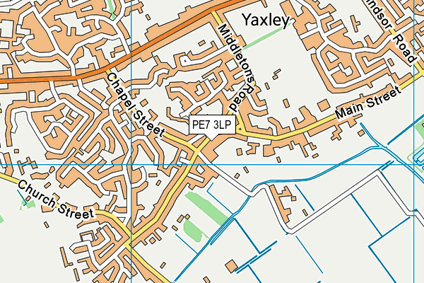 PE7 3LP map - OS VectorMap District (Ordnance Survey)