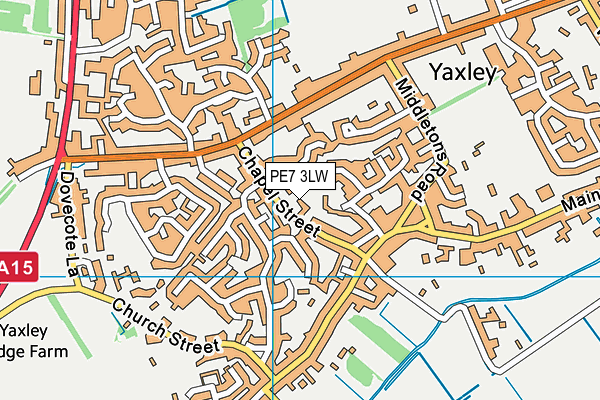 PE7 3LW map - OS VectorMap District (Ordnance Survey)