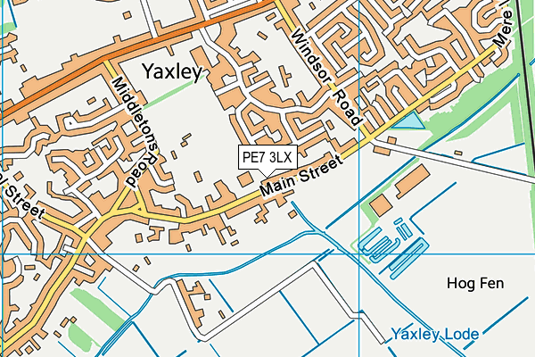 Queens Park (Yaxley) map (PE7 3LX) - OS VectorMap District (Ordnance Survey)
