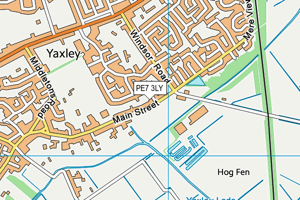 PE7 3LY map - OS VectorMap District (Ordnance Survey)