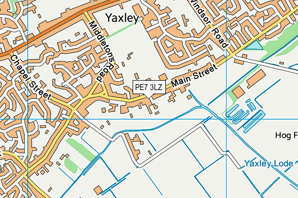 PE7 3LZ map - OS VectorMap District (Ordnance Survey)