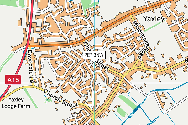 PE7 3NW map - OS VectorMap District (Ordnance Survey)