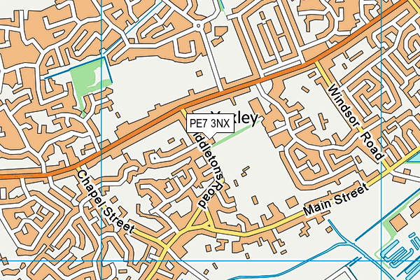 PE7 3NX map - OS VectorMap District (Ordnance Survey)