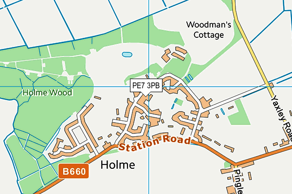 Holme Primary School map (PE7 3PB) - OS VectorMap District (Ordnance Survey)