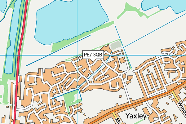 PE7 3QB map - OS VectorMap District (Ordnance Survey)