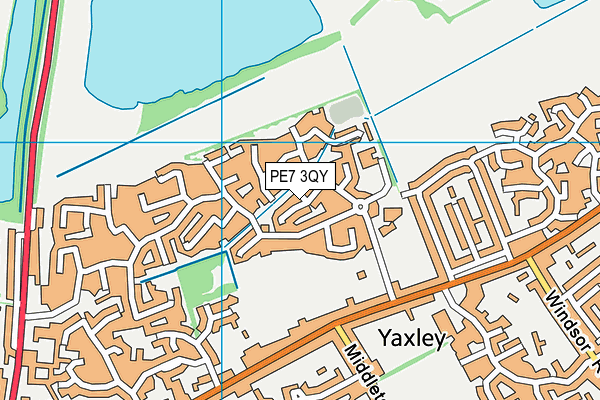 PE7 3QY map - OS VectorMap District (Ordnance Survey)