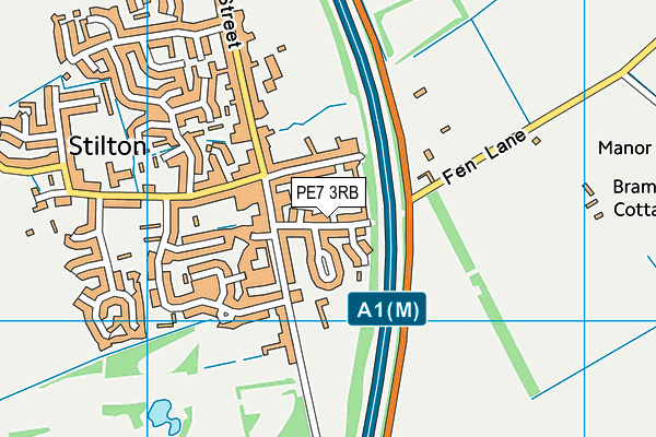 PE7 3RB map - OS VectorMap District (Ordnance Survey)