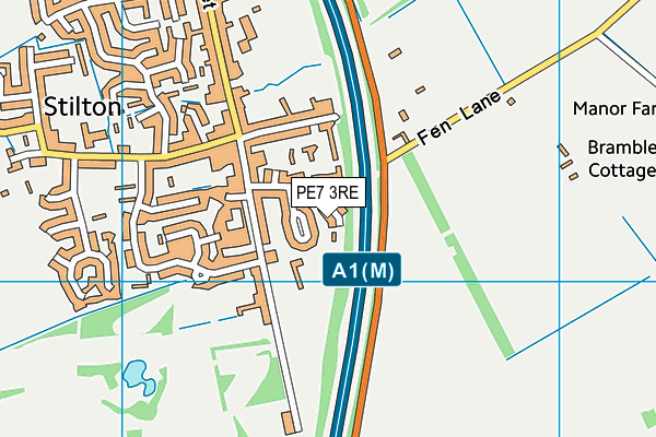 PE7 3RE map - OS VectorMap District (Ordnance Survey)