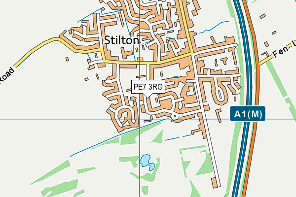 PE7 3RG map - OS VectorMap District (Ordnance Survey)