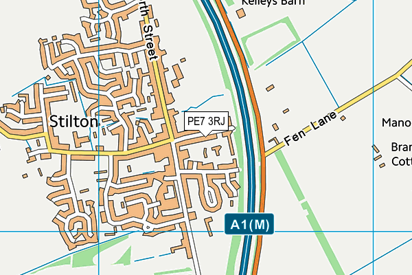 PE7 3RJ map - OS VectorMap District (Ordnance Survey)