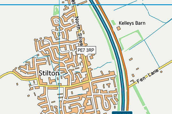 PE7 3RP map - OS VectorMap District (Ordnance Survey)