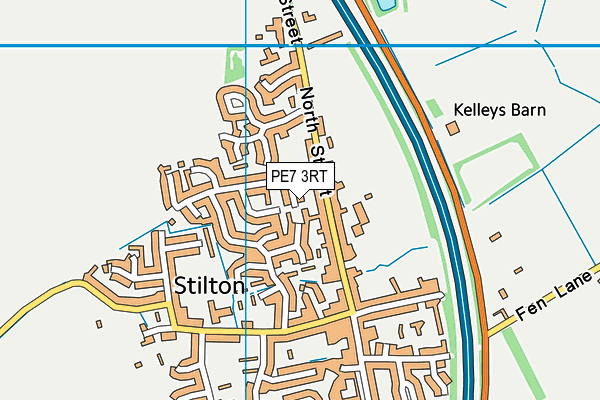 PE7 3RT map - OS VectorMap District (Ordnance Survey)