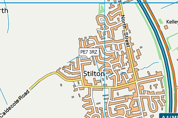 PE7 3RZ map - OS VectorMap District (Ordnance Survey)