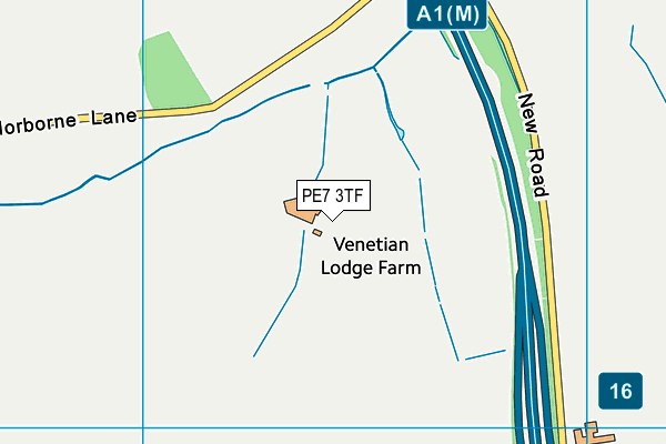 PE7 3TF map - OS VectorMap District (Ordnance Survey)