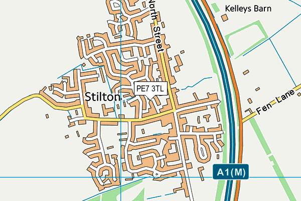 PE7 3TL map - OS VectorMap District (Ordnance Survey)