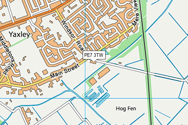 PE7 3TW map - OS VectorMap District (Ordnance Survey)