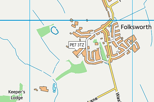 PE7 3TZ map - OS VectorMap District (Ordnance Survey)