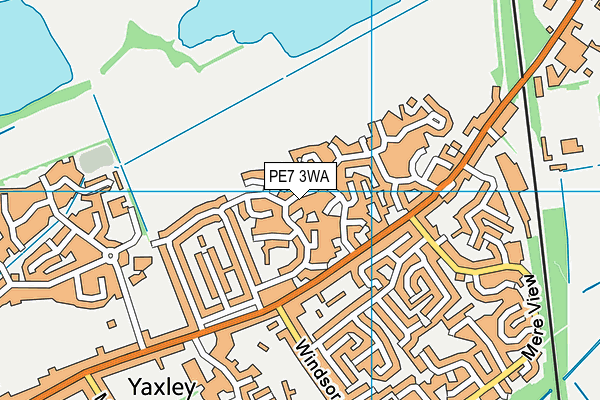 PE7 3WA map - OS VectorMap District (Ordnance Survey)