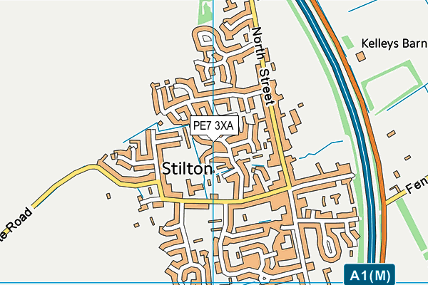 PE7 3XA map - OS VectorMap District (Ordnance Survey)
