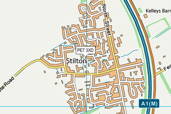 PE7 3XD map - OS VectorMap District (Ordnance Survey)