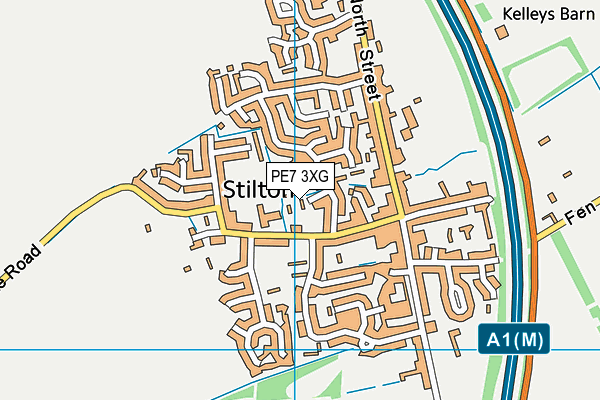 PE7 3XG map - OS VectorMap District (Ordnance Survey)