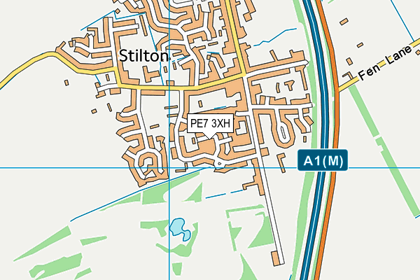 PE7 3XH map - OS VectorMap District (Ordnance Survey)