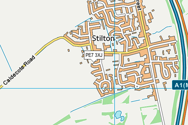 PE7 3XJ map - OS VectorMap District (Ordnance Survey)