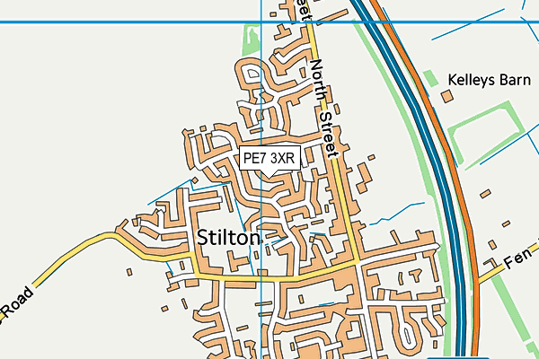 PE7 3XR map - OS VectorMap District (Ordnance Survey)