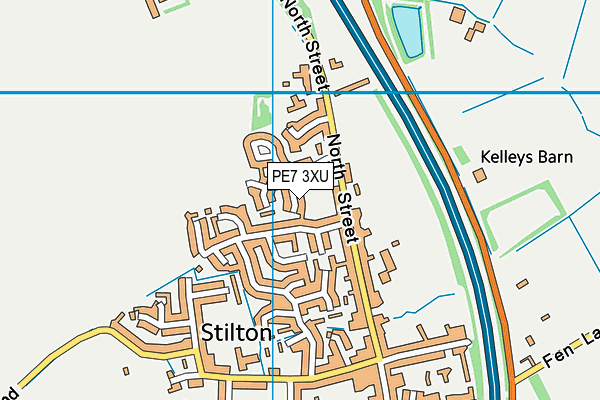 PE7 3XU map - OS VectorMap District (Ordnance Survey)