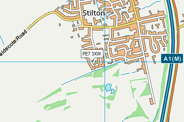 PE7 3XW map - OS VectorMap District (Ordnance Survey)