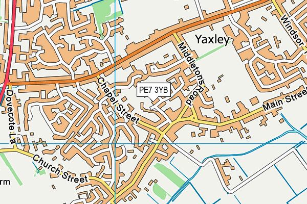 PE7 3YB map - OS VectorMap District (Ordnance Survey)