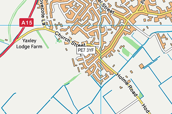 PE7 3YF map - OS VectorMap District (Ordnance Survey)