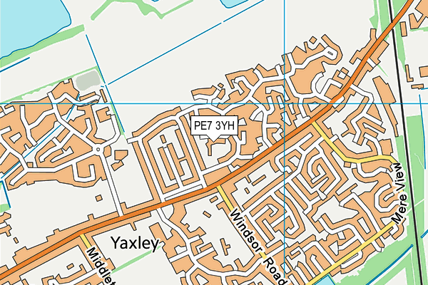 PE7 3YH map - OS VectorMap District (Ordnance Survey)