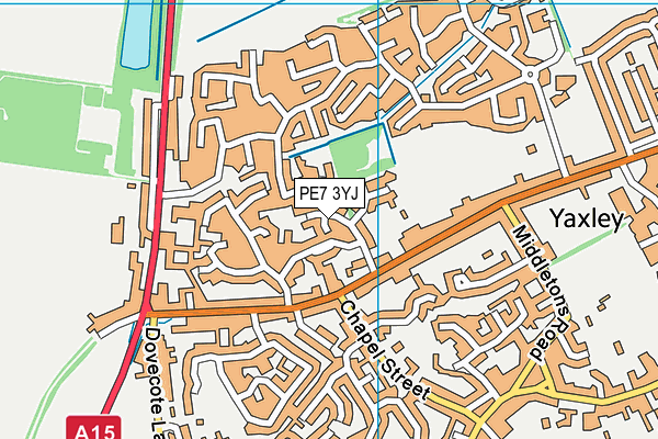 PE7 3YJ map - OS VectorMap District (Ordnance Survey)