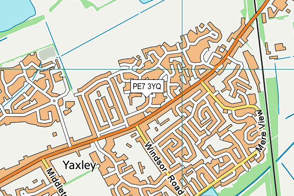 PE7 3YQ map - OS VectorMap District (Ordnance Survey)