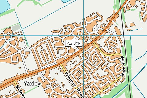 PE7 3YR map - OS VectorMap District (Ordnance Survey)