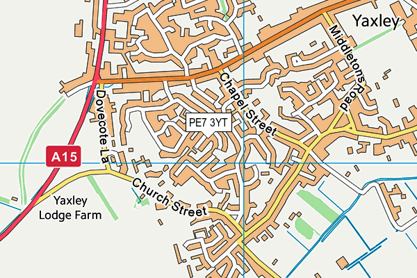 PE7 3YT map - OS VectorMap District (Ordnance Survey)