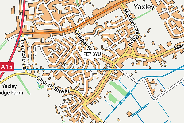 PE7 3YU map - OS VectorMap District (Ordnance Survey)