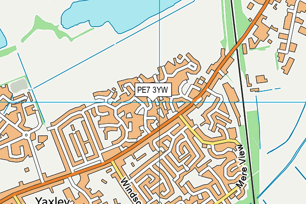 PE7 3YW map - OS VectorMap District (Ordnance Survey)
