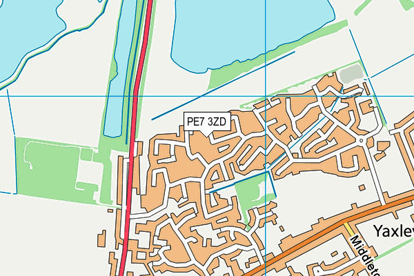 PE7 3ZD map - OS VectorMap District (Ordnance Survey)