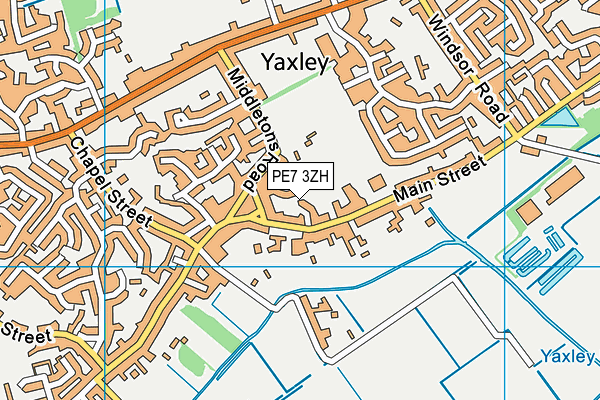 PE7 3ZH map - OS VectorMap District (Ordnance Survey)
