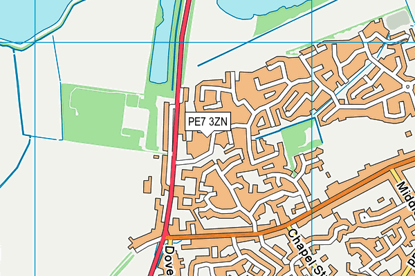 PE7 3ZN map - OS VectorMap District (Ordnance Survey)